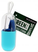 GREEN LINE COLLAPSIBLE STRAW - NAVY