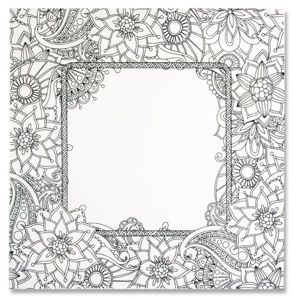 ICON 300x300mm COLOUR MY CANVAS - FLORAL FRAME