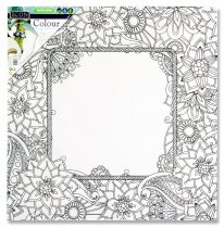 ICON 300x300mm COLOUR MY CANVAS - FLORAL FRAME