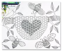 ICON 300x250mm COLOUR MY CANVAS - BEE HIVE