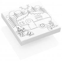 ICON 100x100mm COLOUR MY CANVAS - CARAVAN