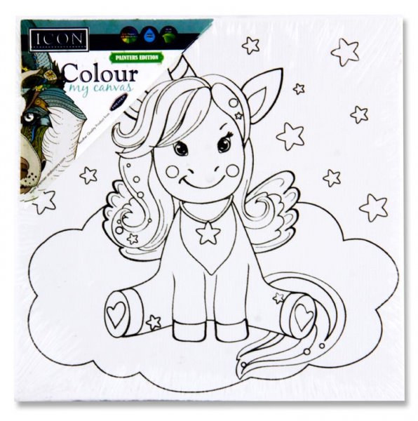 ICON 100x100mm COLOUR MY CANVAS - UNICORN