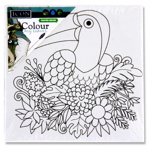 ICON 100x100mm COLOUR MY CANVAS - TOUCAN