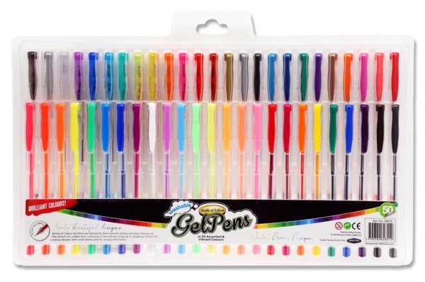 WOC BOX 50 ASSORTED GEL PENS