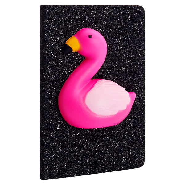 I LOVE STATIONERY A5 160pg GLITTER NOTEBOOK - FLAMINGO