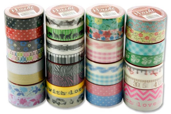 * ICON CRAFT PKT.2 15mm x 10m ROLLS WASHI TAPE 16 ASST. CDU