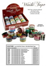 * ICON CRAFT PKT.2 15mm x 10m ROLLS WASHI TAPE 16 ASST. CDU