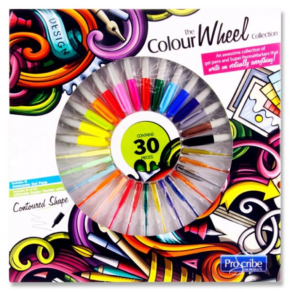 PRO:SCRIBE BOX 30 COLOUR WHEEL MARKERS