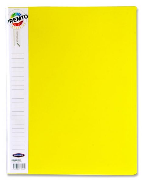 PREMTO A4 40 POCKET DISPLAY BOOK - SUNSHINE YELLOW