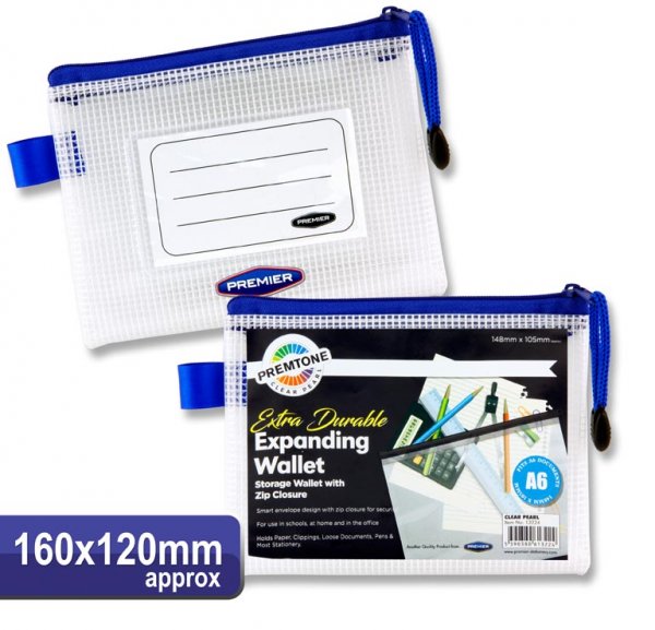 PREMTO A6 EXTRA DURABLE MESH WALLET - CLEAR PEARL