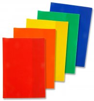 STUDENT SOLUTIONS PKT.5 A4 PVC HEAVY DUTY COPY BOOK COVERS - 5 ASST COLOURS