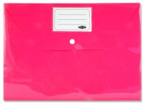 PREMIER OFFICE A4 BUTTON DOCUMENT WALLETS - BRIGHT